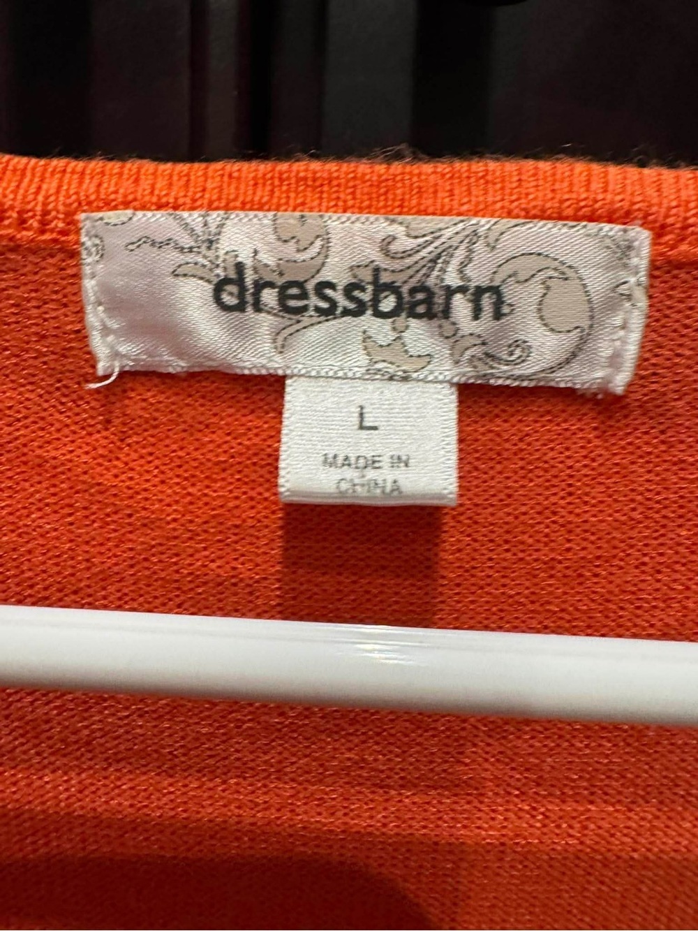 Dress Barn Orange Short-Sleeve Square Neck Knit Top LARGE - Picture 4 of 4